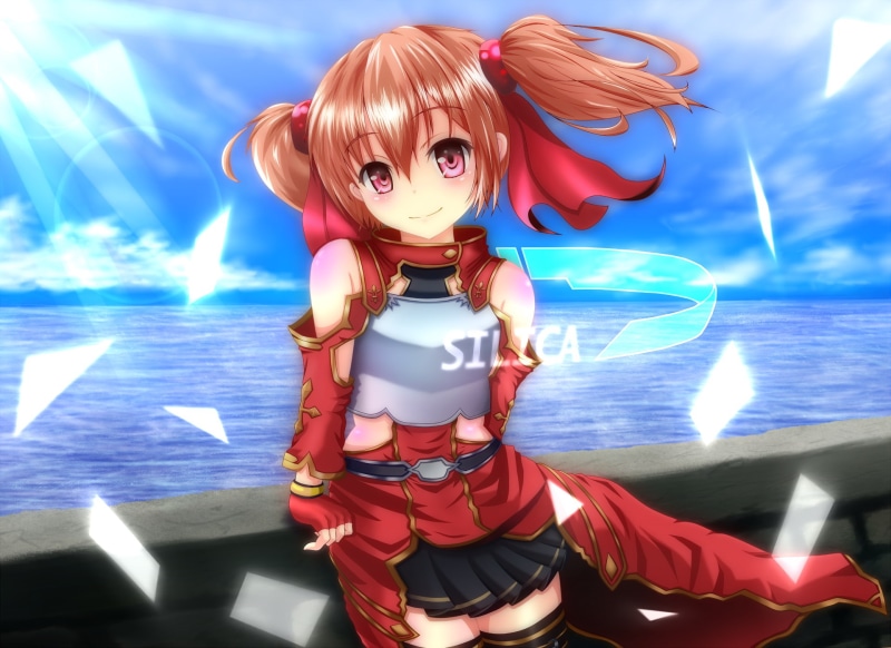 Anime, sunlight, representation, 1080P, leisure activity, real people, sea, horizon, art and craft, sword art online, ayano keiko, lifestyles, silica