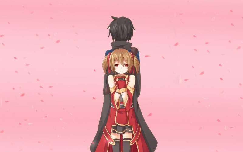 720P, anime, Ayano Keiko, Kirigaya Kazuto, detached sleeves, Sword Art Online, anime girls