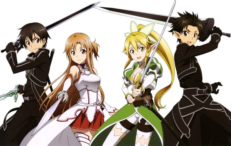 Asuna Yuuki, Sword Art Online, 1080P, Leafa (Sword Art Online), Kirito (Sword Art Online)