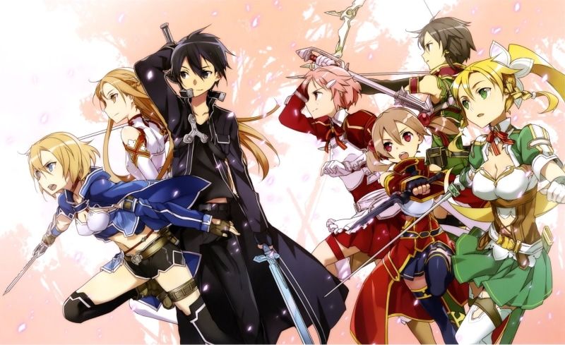 Leafa (Sword Art Online), Sword Art Online, Kirito (Sword Art Online), Silica (Sword Art Online), 1080P, Asuna Yuuki, Lisbeth (Sword Art Online)