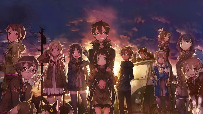 Sachi (Sword Art Online), Yuuki Konno, Sword Art Online, Silica (Sword Art Online), Kirito (Sword Art Online), Rika Shinozaki, Ryoutarou Tsuboi, Leafa (Sword Art Online)