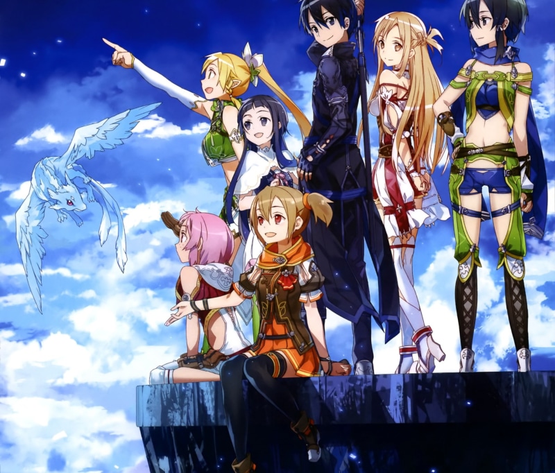 Sinon (Sword Art Online), Lisbeth (Sword Art Online), Asada Shino, Kirito (Sword Art Online), Pina (Sword Art Online), Sword Art Online II, Yui (Sword Art Online)