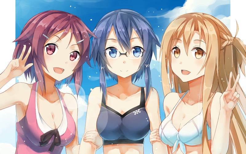 Rika Shinozaki, 1080P, Sinon (Sword Art Online), Sword Art Online, Sword Art Online II, Asada Shino, Asuna Yuuki, Lisbeth (Sword Art Online)