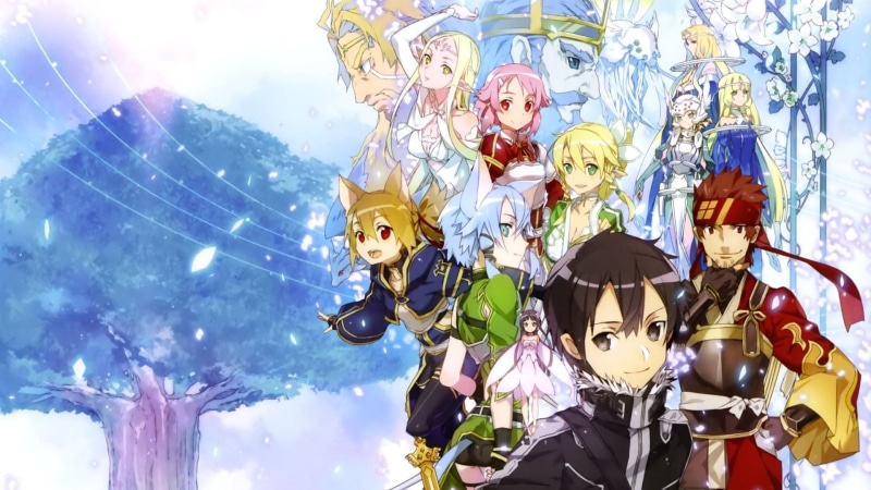Ayano Keiko, Tsuboi Ryoutarou, Kirito (Sword Art Online), Kirigaya Kazuto, Leafa(Sword Art Online), Sinon (Sword Art Online), anime, 1080P, Asada Shino