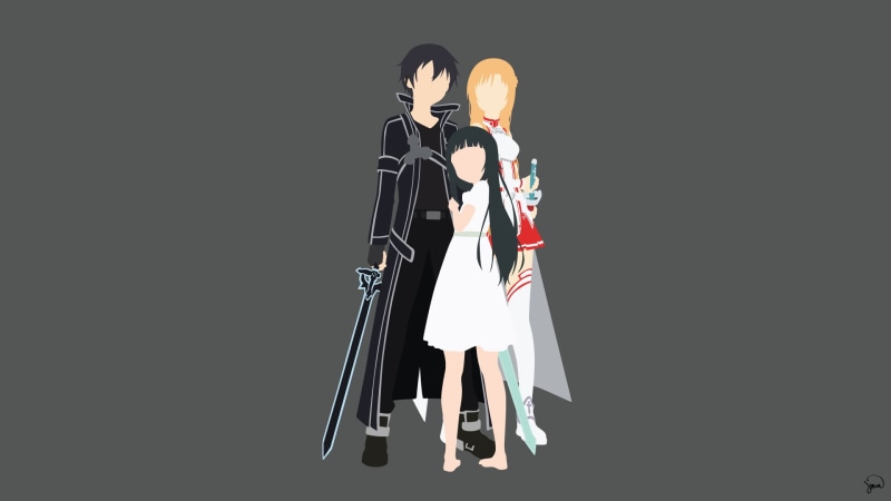 Sword Art Online, 1080P, Yui (Sword Art Online), Asuna Yuuki, Kirito (Sword Art Online)