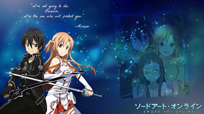 Asuna Yuuki, Sword Art Online, Kazuto Kirigaya, Yui (Sword Art Online), Kirito (Sword Art Online), 1080P