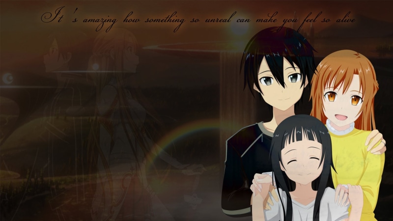 Sword Art Online, Kirito (Sword Art Online), Asuna Yuuki, Yui (Sword Art Online), 1080P, Kazuto Kirigaya