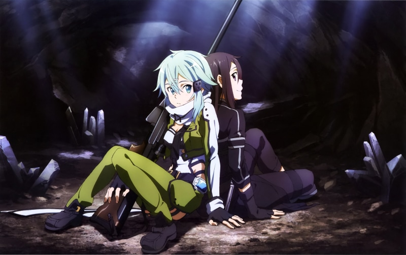 outdoors, nature, mask, leisure activity, land, Shinon(Sword Art Online), men, Kirigaya Kazuto, Sword Art Online, sitting, unrecognizable person, lifestyles
