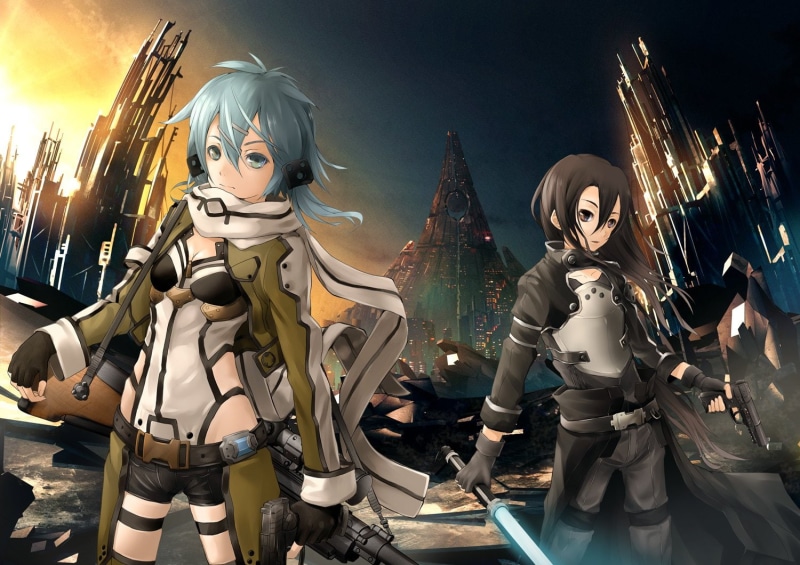 shinon, kirigaya, gale, sao, gun, ajigo, 720P, kazuto, art, sword, online, weapon
