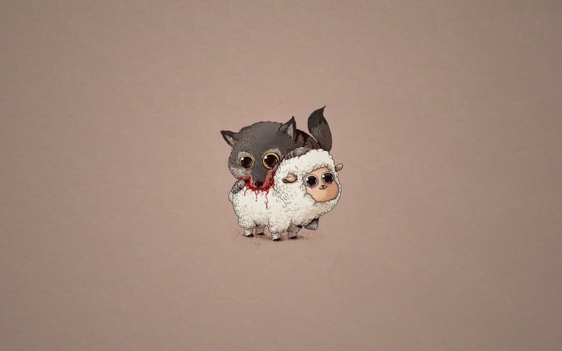humor, vertebrate, cute, dog, small, fun, copy space, domestic, indoors, wolf, murder, blood, minimalism, human Face, looking, portrait, canine, domestic Cat
