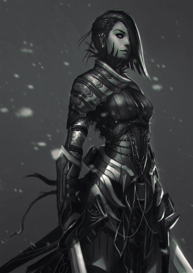 fantasy art, 1080P, art, warrior, armor, fantasy