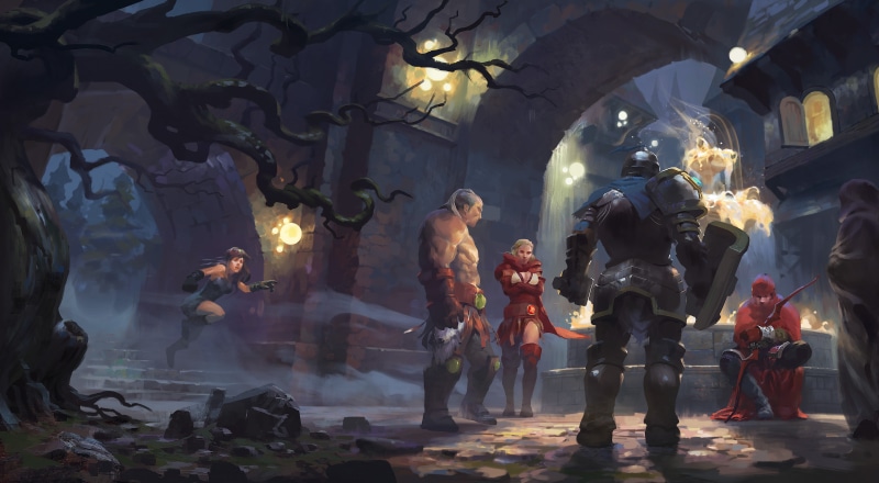 art, fantasy, castle, fantasy art, warriors, 5K