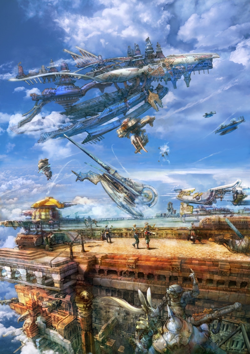 environment, reflection, ship, transportation, industry, transparent, cloud - sky, day, pollution, tree, Final Fantasy XII, Vaan, built structure, white