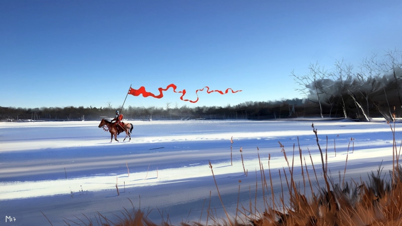 fantasy art, artwork, landscape, Dominik Mayer, snow, soldier, 1080P