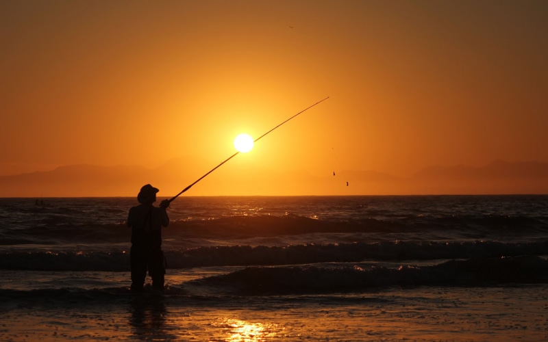 photography, sunset, water, beach, nature, 2K, fisherman, sea