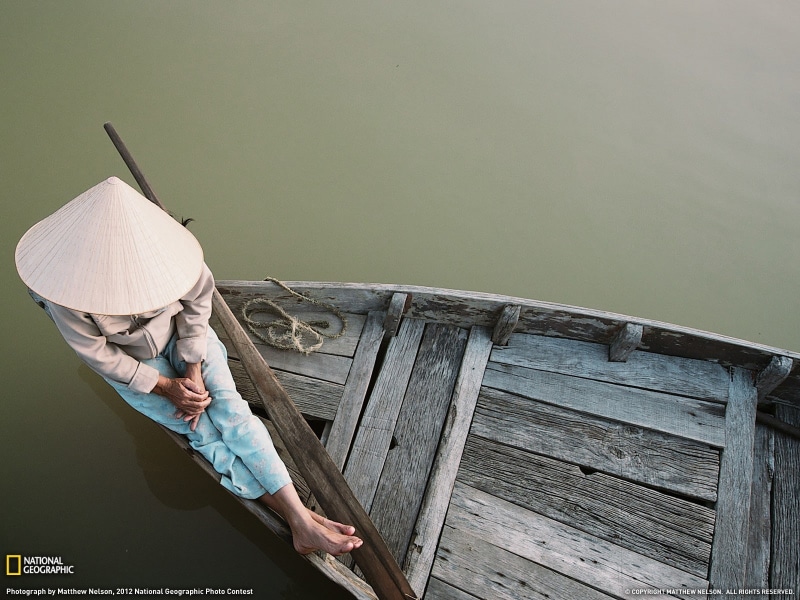 nature, lake, men, Vietnam, hat, National Geographic, landscape, fisherman, 720P, water, boat
