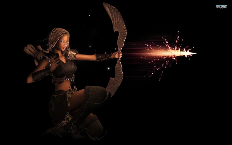 fantasy, 1080P, archer girl, archery, archer, girl, 3d and abstract, bow and arrows