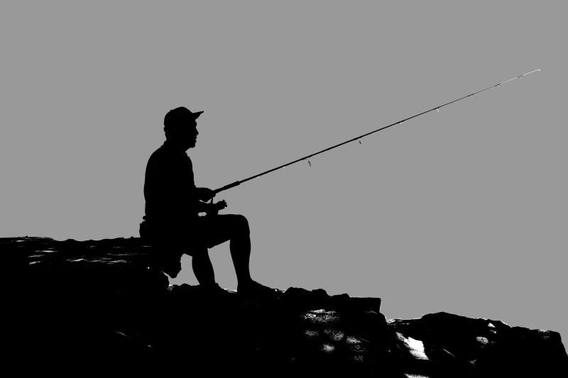 casting, fishing, sport, one person, catch, full length, water, lifestyles, recreation, one man only, outdoors, men, rock, line, person, solid, copy space