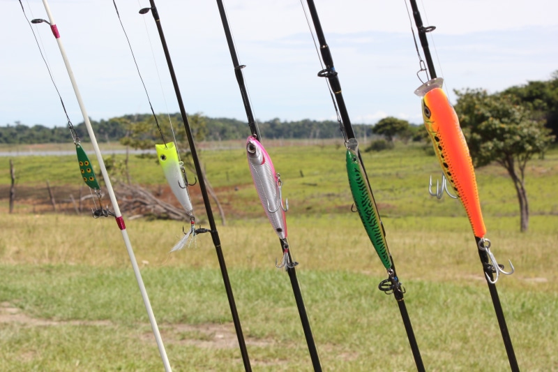 2K, boundary, no people, rods, equipment, grass, color, hanging, assorted, water, day, metal, fishing rod, field, nature, land, barrier, focus on foreground