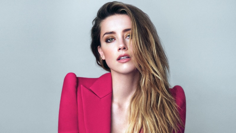 hair, 2K, wavy hair, front view, blonde, open mouth, portrait, hairstyle, beauty, face, long hair, looking at viewer, Amber Heard, brown hair, looking at camera