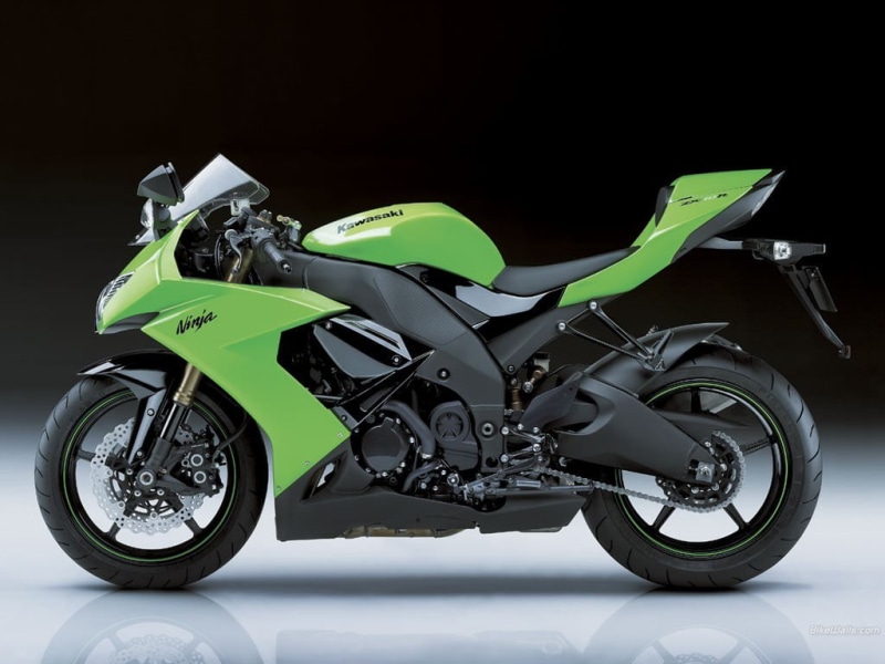 mode of transportation, chrome, indoors, land vehicle, stationary, studio shot, side view, Kawasaki Ninja ZX-10R, motorsport, travel, Kawasaki, close-up