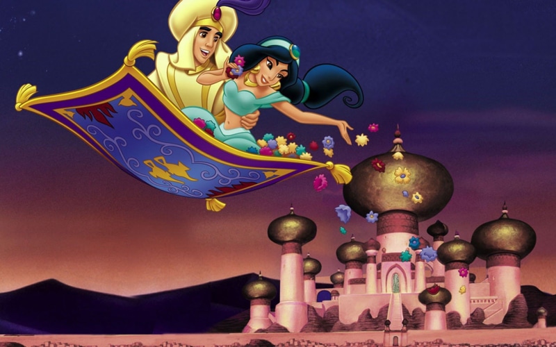 flying, aladdin, jasmine, 1080P, carpet, princess, hd