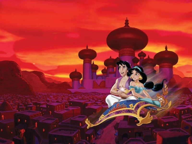 people, adult, cityscape, sunset, group of people, Cartoons, sky, disney, travel destinations, cloud - sky, built structure, spirituality, jasmine