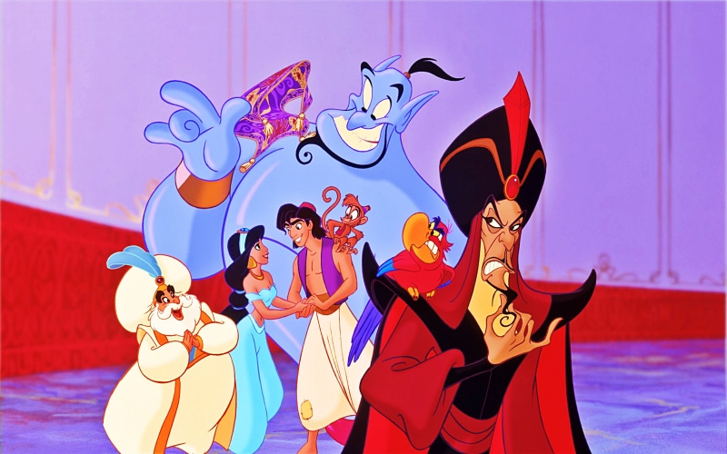 lago, wizard, arts culture and entertainment, aladdin, togetherness, spirit, happiness, jafar, dancing, costume, s, men, monkey, cooperation