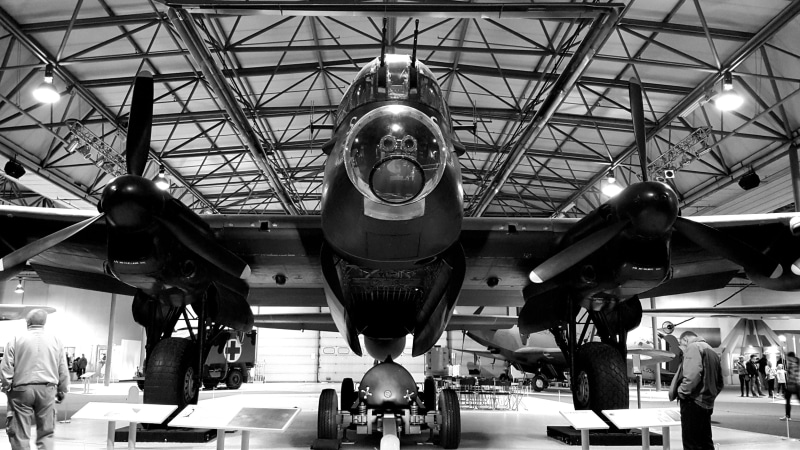 plane, transportation, ceiling, people, historic, incidental people, arts culture and entertainment, medium group of people, aircraft, propeller, old, art and craft