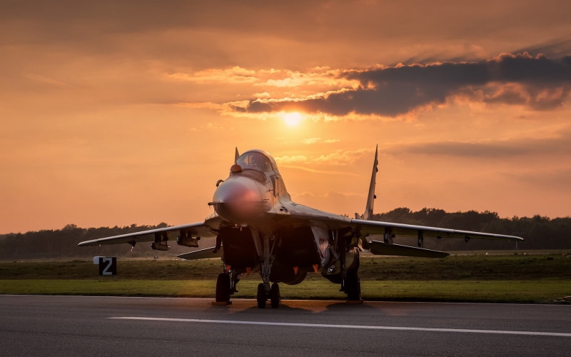 1080P, sunset, MIG-29, the plane, weapons