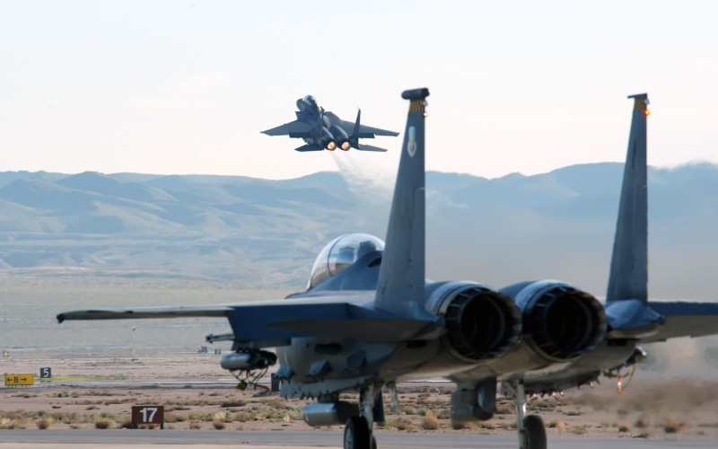jets, fighter, transportation, mid-air, sky, 1080P, mode of transportation, flying, air force, military, outdoors, air vehicle, mountain, mountain range