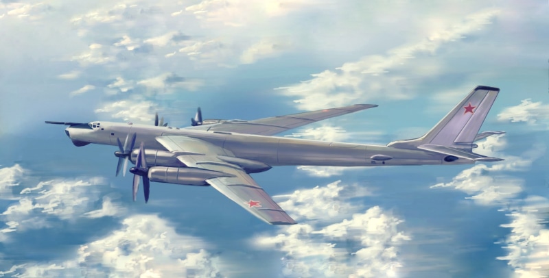 The plane, " The bear", Tu 95MS, 2K, Videoconferencing, Tu-95, Tu 95, Bomber, The sky, Figure, the project of "95", Tu-95MS, Tupolev, Strategic bomber