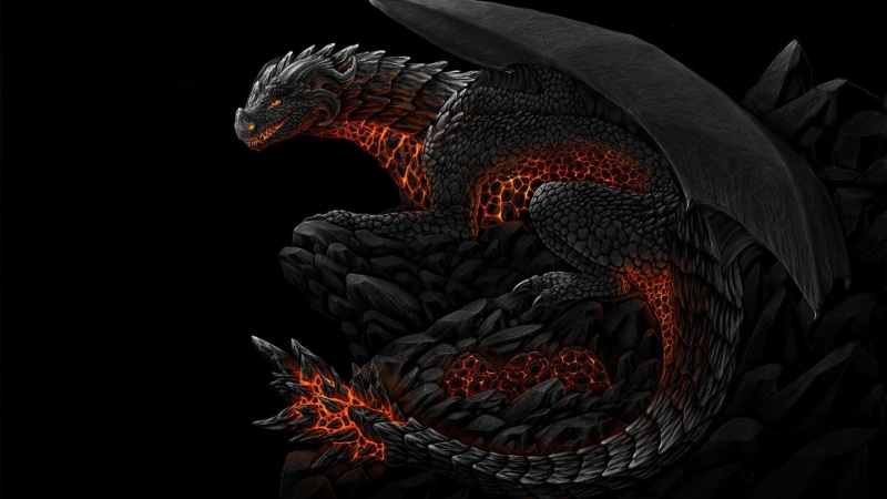 craft, gray, pattern, no people, black color, fantasy art, illustration, creativity, red, black background, textile, copy space, 1080P, indoors, dragon