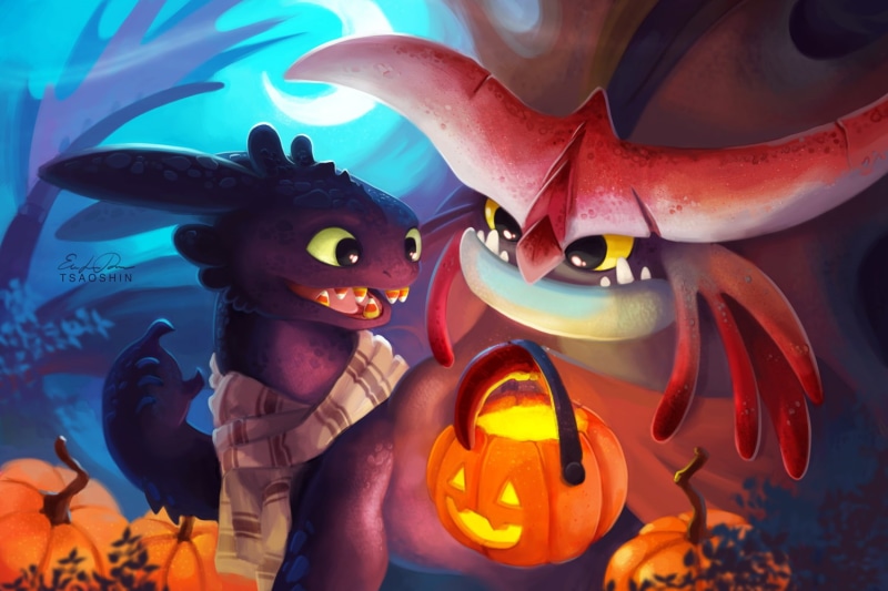 festival, Toothless, halloween, human representation, art and craft, outdoors, 720P, jack o lantern, creativity, craft, animated movies, no people, celebration