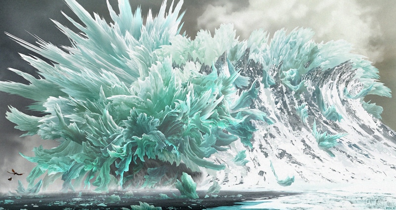 nature, white color, concept art, snow, dragon, sea, How to Train Your Dragon 2, ecosystem, underwater, beauty in nature, environment, coral, scenics - nature