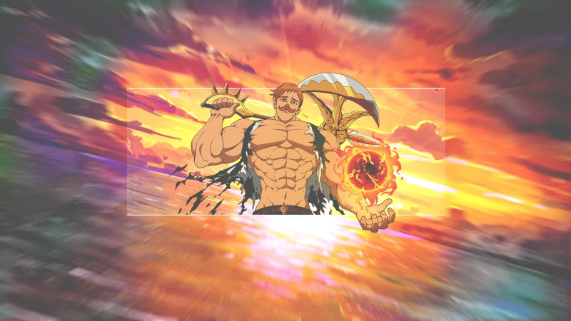 demon, sun rays, meliodas, Power (TV series), hawk (animal), picture-in-picture, fan art, 4K, anime boys, Seven Deadly Sins, Escanor, Nanatsu no Taizai