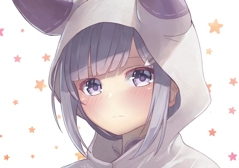 indoors, human representation, art and craft, high angle view, hoodie, representation, closeup, glasses, white  background, creativity, close-up, anime