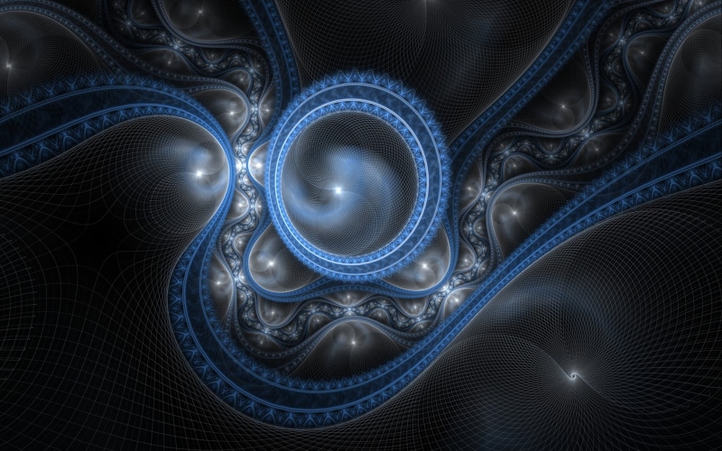 transportation, geometry, black background, blue, fractal, minimalism, black color, digital art, no people, circle, design, silver colored, shiny, close-up