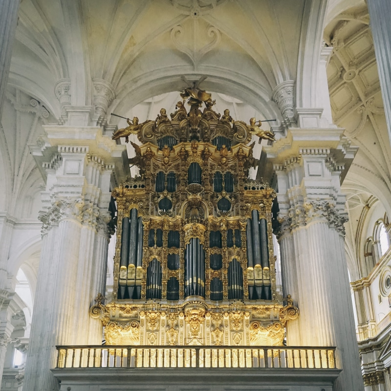 religious, altar, cathedral, aisle, inner surface, musical instrument, place of worship, windows, spirituality, catholic, church, religion, arches, inside