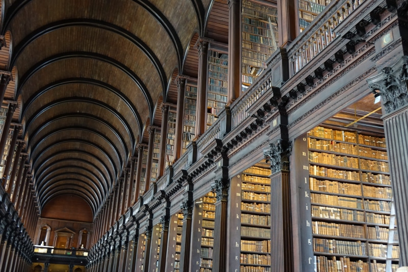 shelf, built structure, bookshelf, the past, low, history, publication, arch, books, no people, architecture, low angle view, building, ceiling, book, library