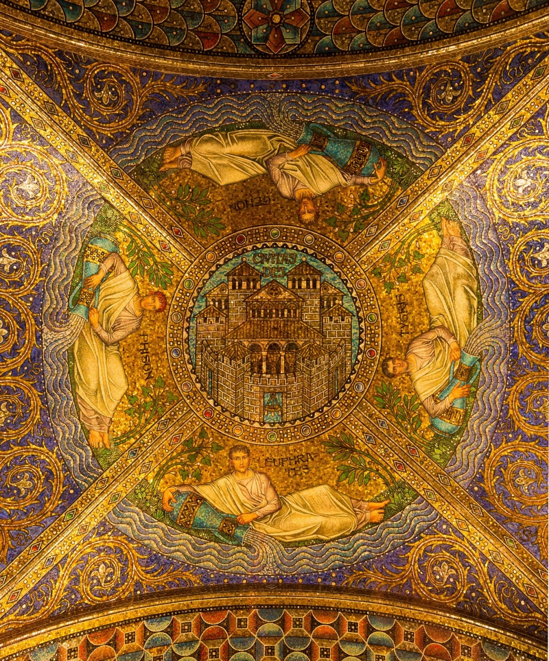 full frame, fresco, gold colored, design, art, religion, Historic, pattern, no people, belief, travel destinations, beige, backgrounds, artwork, aachen
