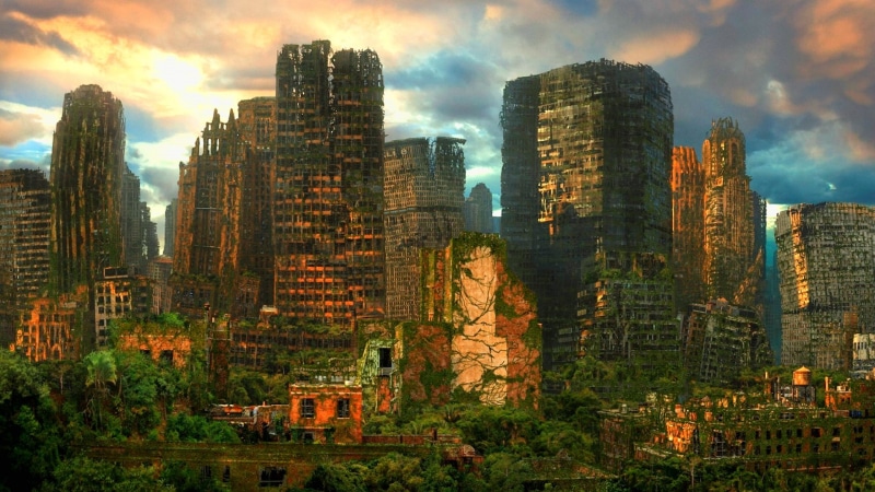 sci, urban, apocalyptic, decay, 1080P, art, futuristic, ruin, cities