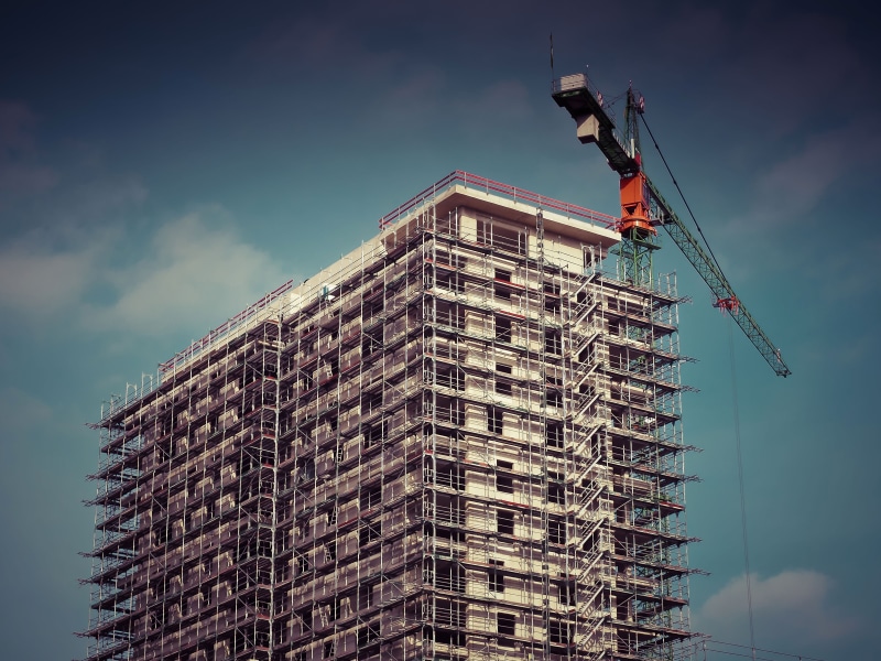 tall - high, building Exterior, steel, construction cranes, scaffold, construction, site, office building exterior, crane - Construction Machinery, building - Activity