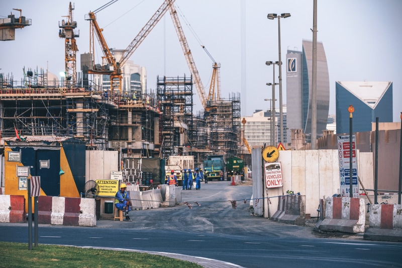 engineer, tower, mode of transportation, day, commercial dock, sunset, blue, immigrants, arab, commercial, modern, rise, architecture, crane - construction machinery