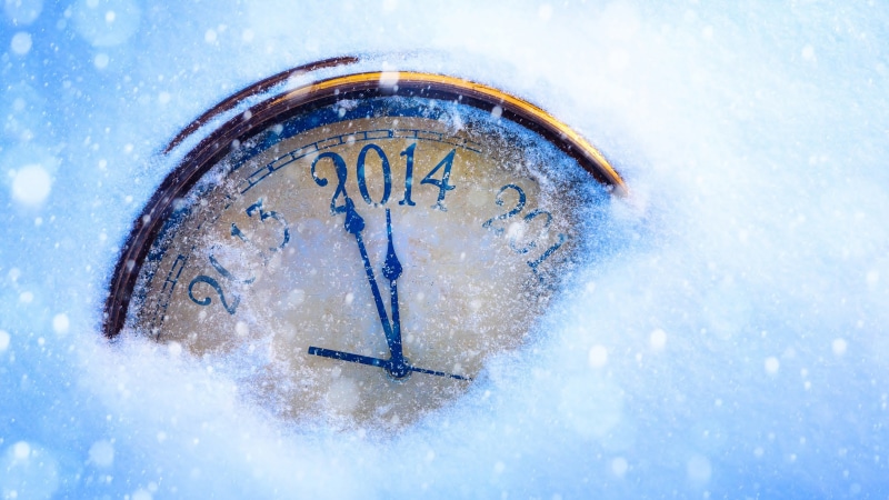 clock, snow, minute hand, clocks, holiday, round, time, nature, close-up, instrument of time, white, new years eve, number, blue, analog, clock face, celebration