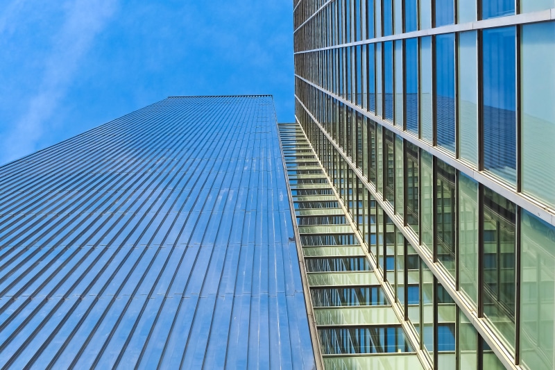 photography, office building, glass front, day, düsseldorf, tall - high, modern, high, clouds, light, sky, blue, downtown, outdoors, town center, business