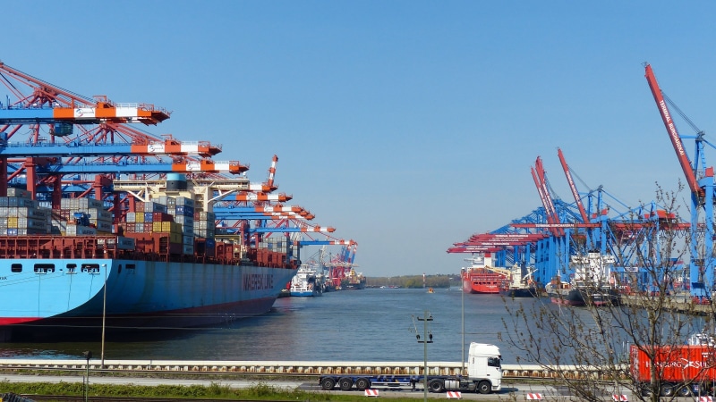 water, architecture, transportation, freighter, cargo, mode of transportation, loading crane, hamburg port, port, 4K, shipping, nautical vessel, shipyard