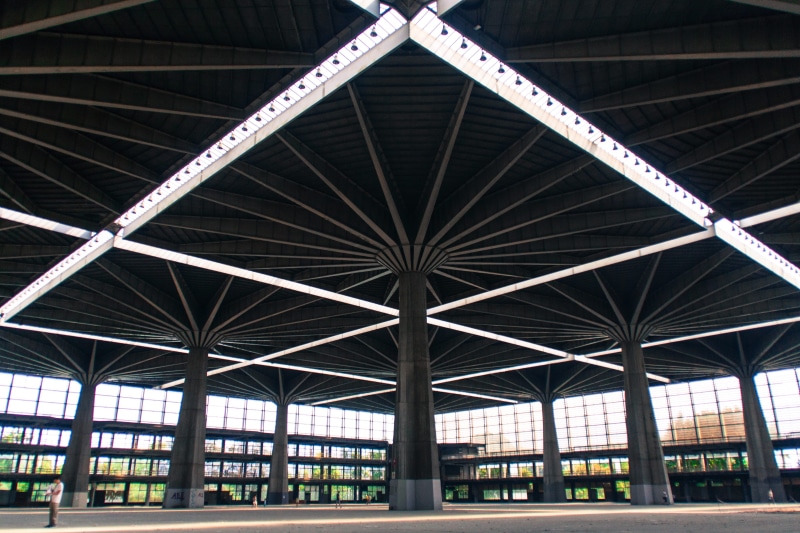 4K, transportation, indoors, metal, alloy, girder, geometric shape, via ventimiglia, industry, torino, architecture, built structure, italy, ceiling, low angle view