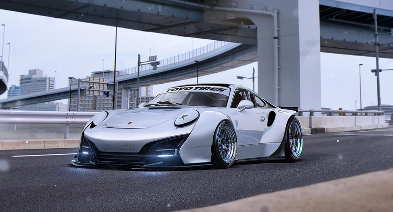 Wide, RWB, Body, Silver, Tuning, by Khyzyl Saleem, Porsche, Future, 911, 1080P, Kit