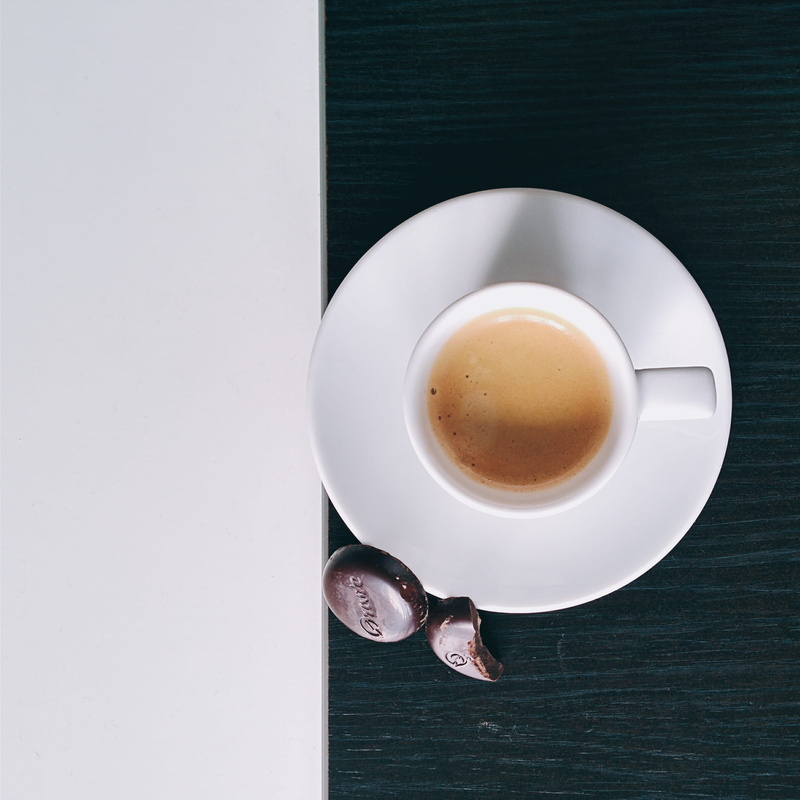 crockery, close-up, indoors, top view, non-alcoholic beverage, breakfast, freshness, white, high angle view, cafe, heat - Temperature, white coffee, coffee - Drink